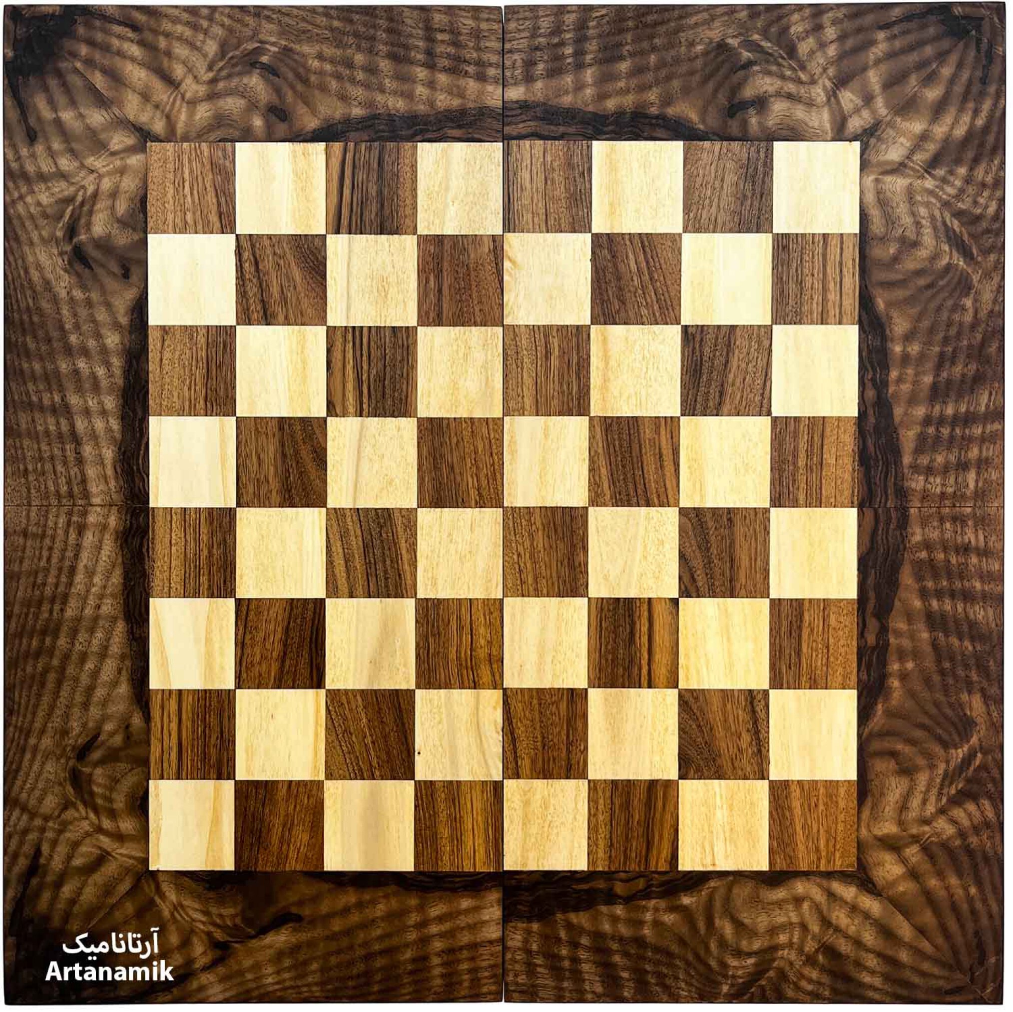  شطرنج چوب گردو با کیفیت همراه با تخته نرد 