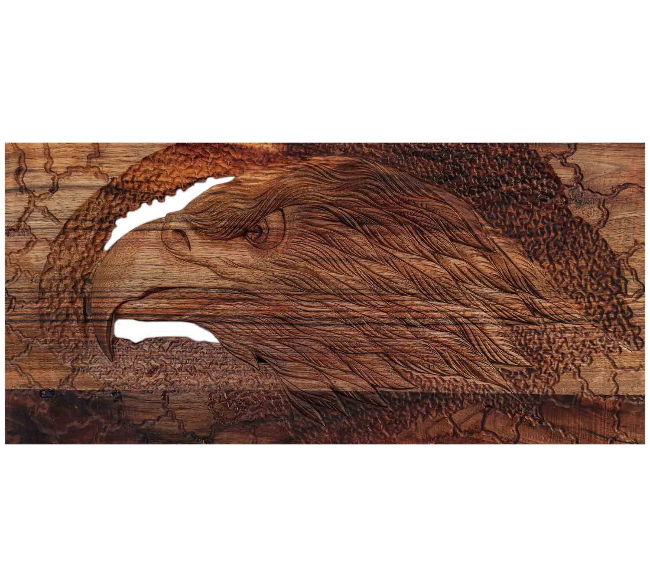  تابلو منبت طرح عقاب روی چوب گردو، تابلو دکوری 