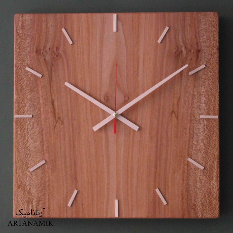 ساعت چوبی دیواری با موتور آرام گرد
