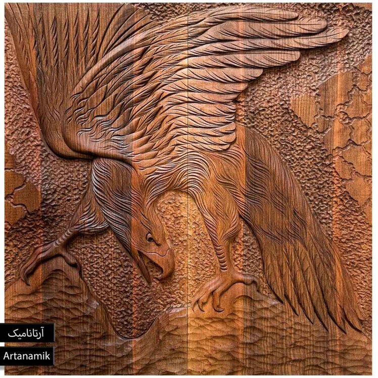 تخته نرد منبت کاری شده چوب گردو طرح عقاب