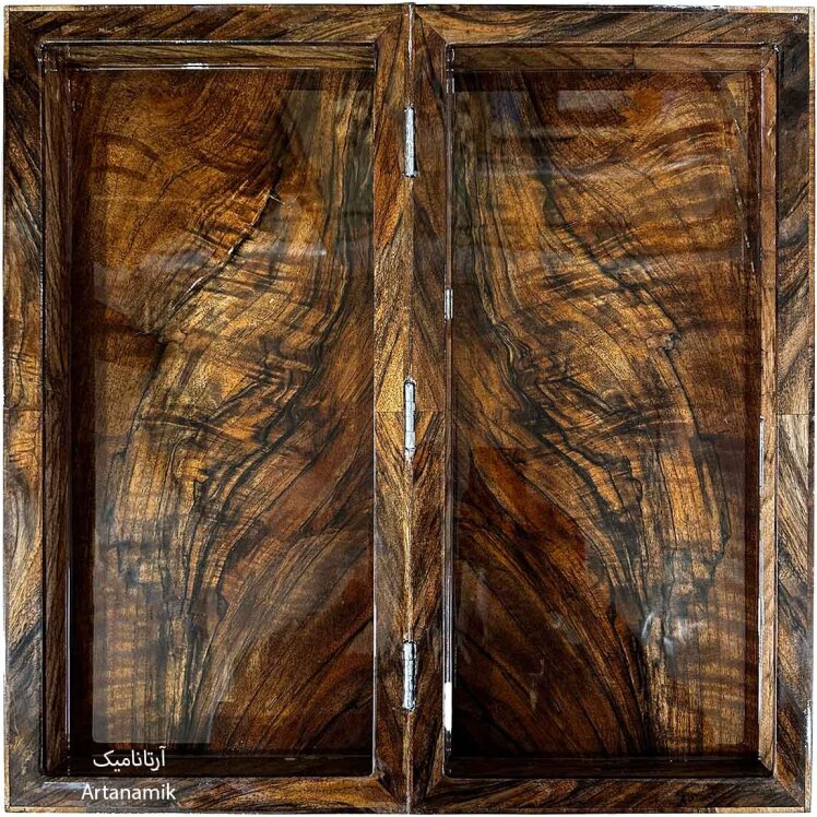 تخته نرد سنندج ریشه تک بازی ساخته شده از چوب گردو | آرتانامیک