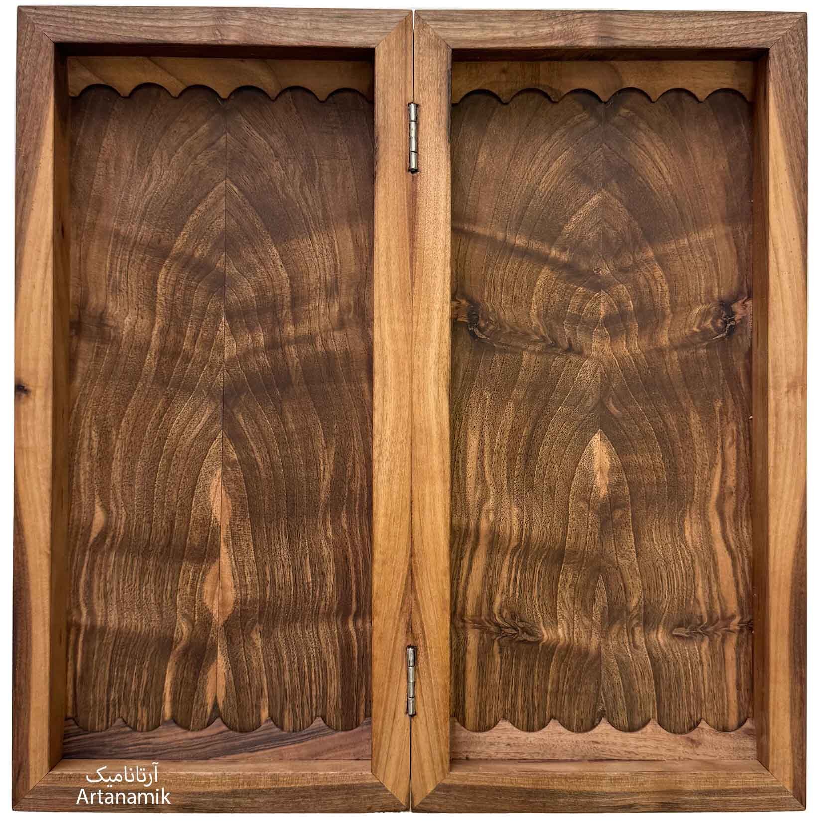  تخته نرد چوب گردو داخل ریشه بیرون منبت کاری 