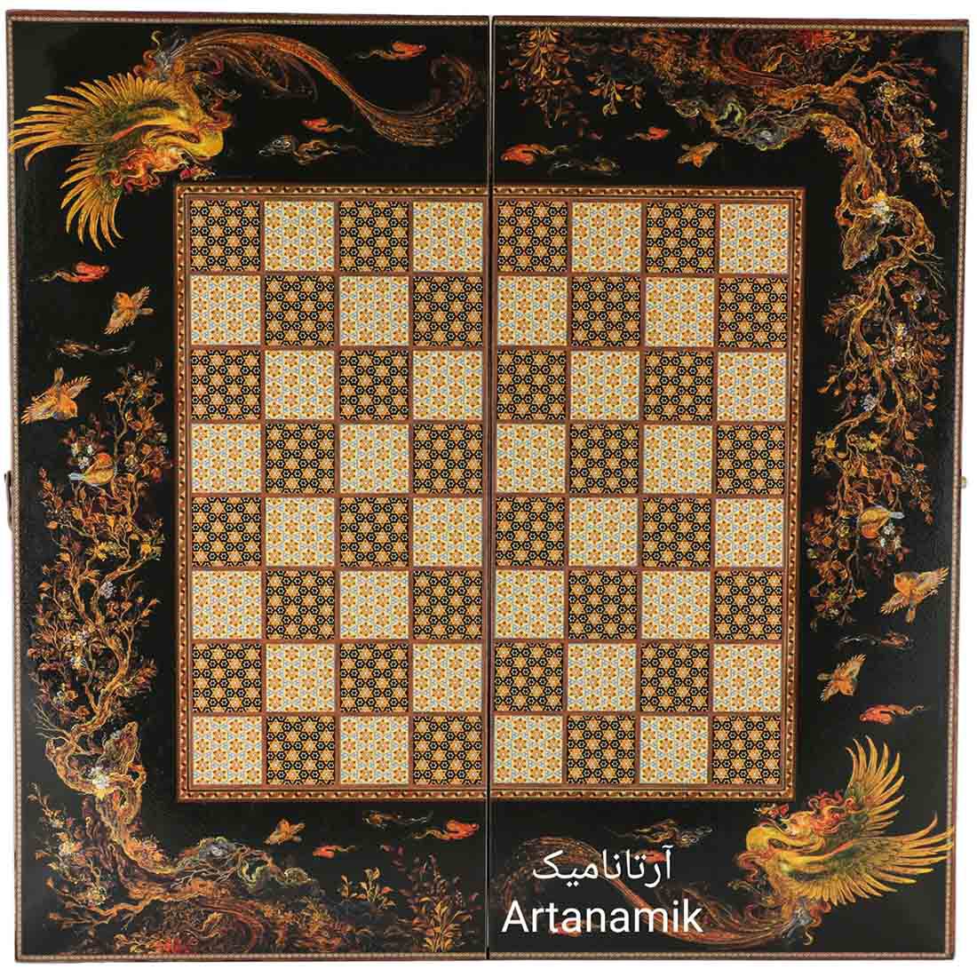  شطرنج طرح سیمرغ، تخته نرد کادویی و تخته نرد نفیس از جنس چوب روس 