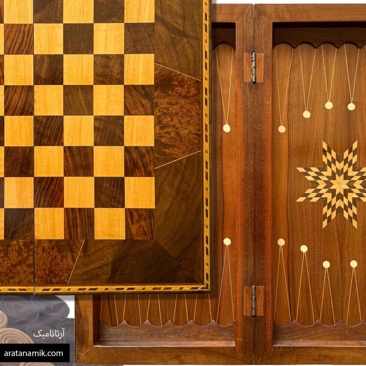تخته نرد و شطرنج چوب گردو 50 سانت