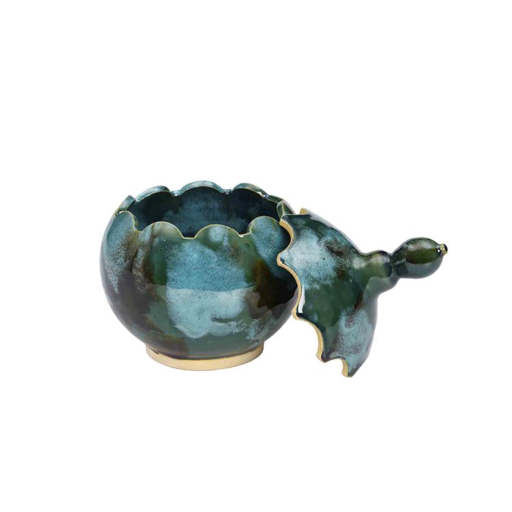 شکلات خوری پازلی کوچک پاشایی سفالی با لعاب قلیایی