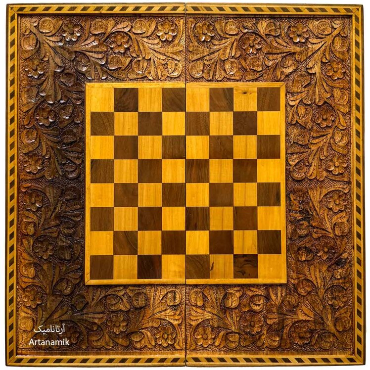 تخته نرد و شطرنج منبت کاری شده چوب گردو