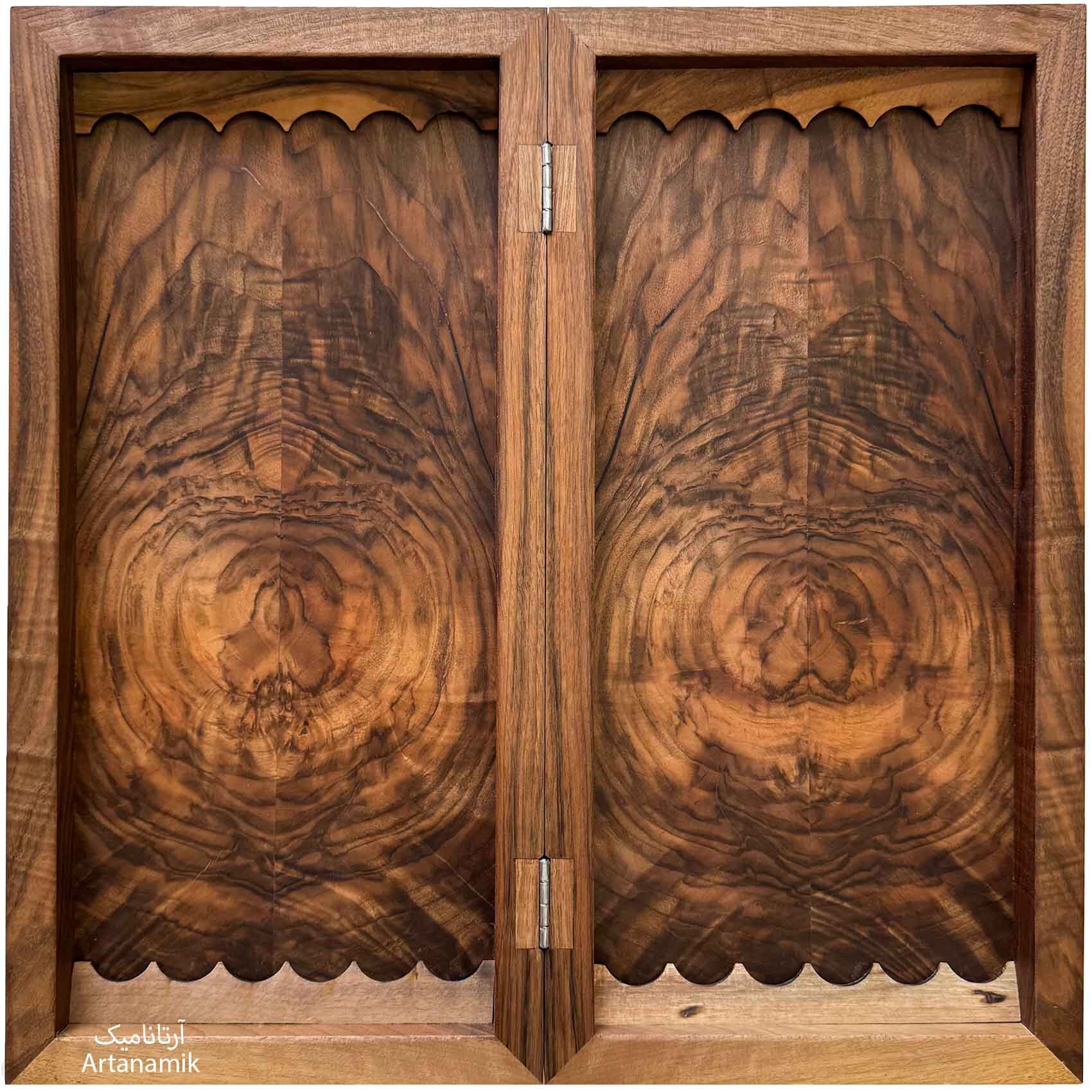  تخته نرد چوب گردو داخل ریشه بیرون منبت 