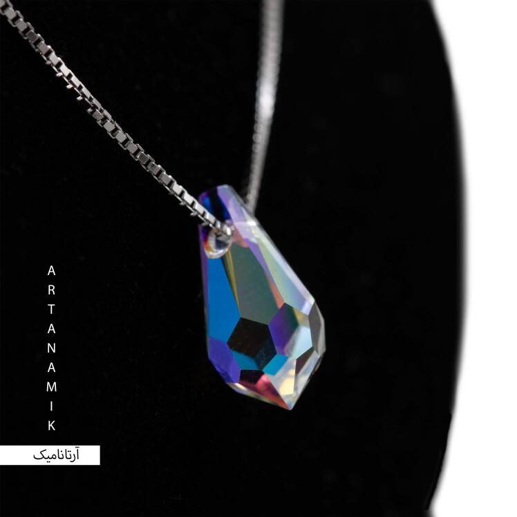 گردنبند نقره ایتالیایی 925 عیار با سنگ سواروسکی | آرتانامیک