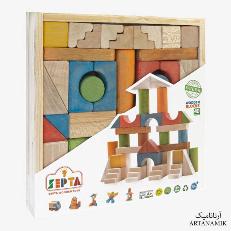 اسباب بازی بریکس جعبه چوبی