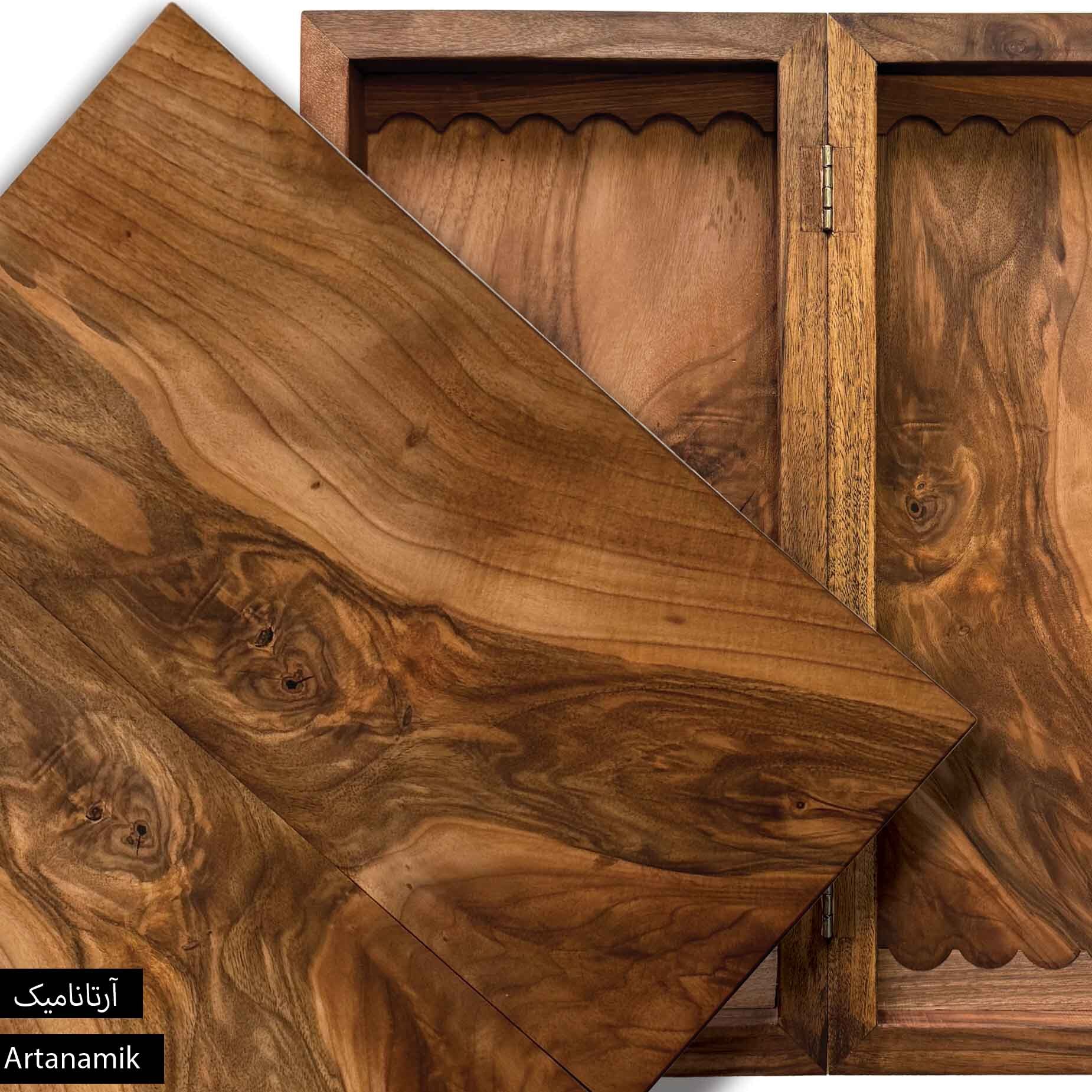  تخته نرد چوب گردو داخل و بیرون ریشه گردو | فروشگاه آرتانامیک 