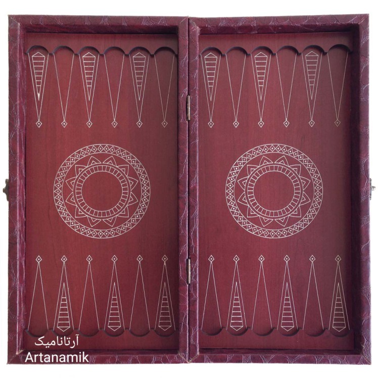 تخته نرد چرم طرح ماهگونی طرح دار