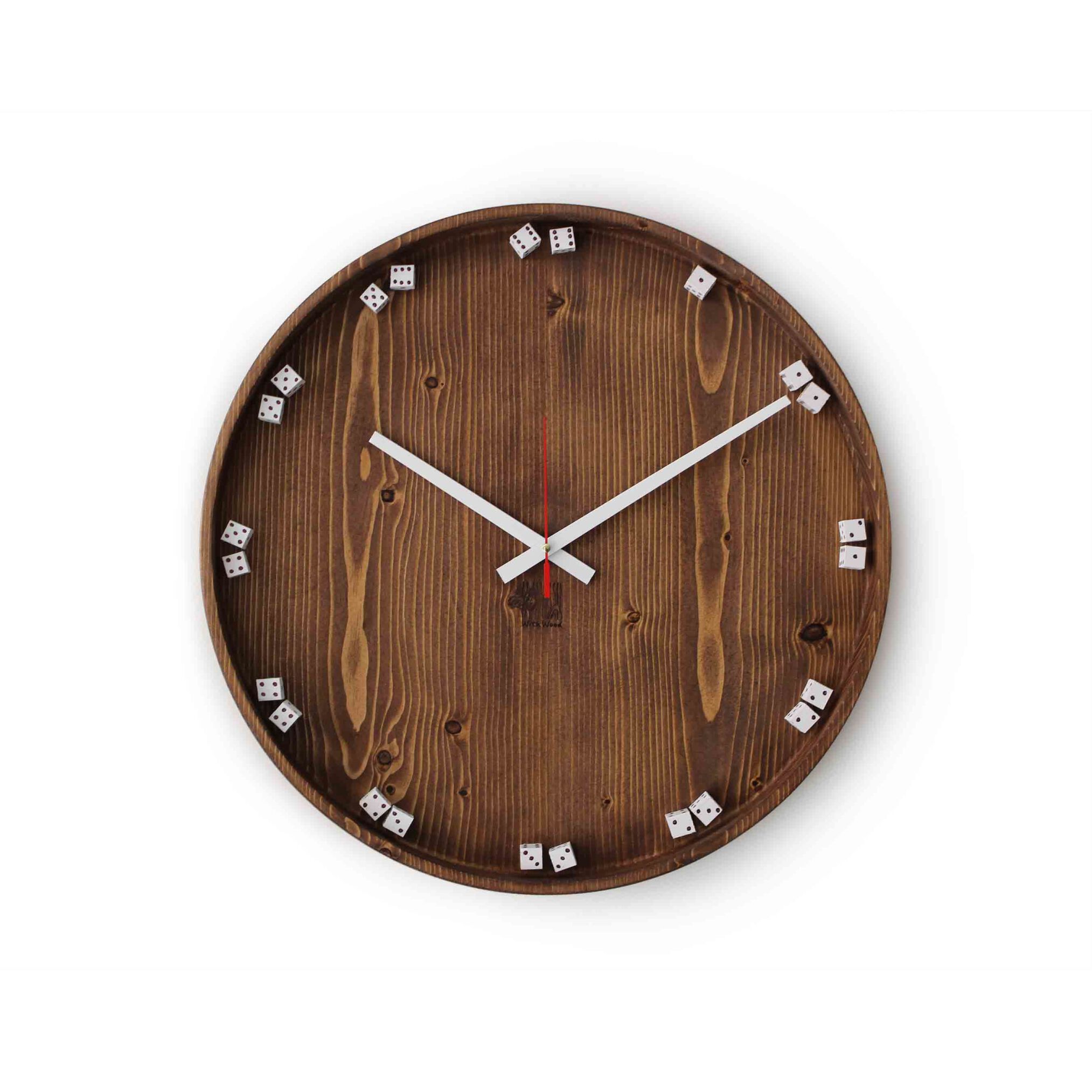  ساعت دیواری تمام چوب مدل تاس | فروشگاه آرتانامیک 