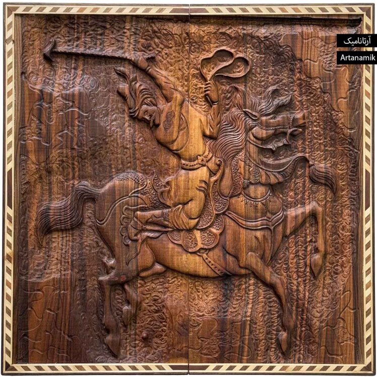 تخته نرد منبت کاری شده چوب گردو طرح چوگان | آرتانامیک