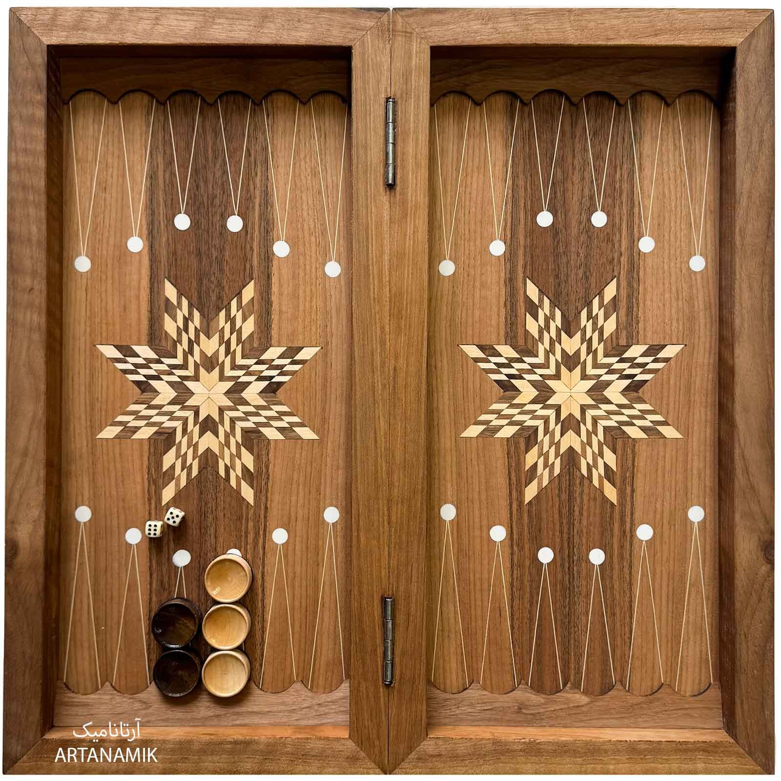  تخته نرد چوب گردو داخل مارس به همراه مهره و تا 
