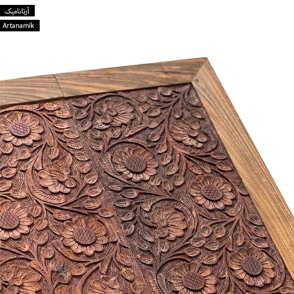  تخته نرد منبت کاری شده چوب گردو طرح گلستان | آرتانامیک 