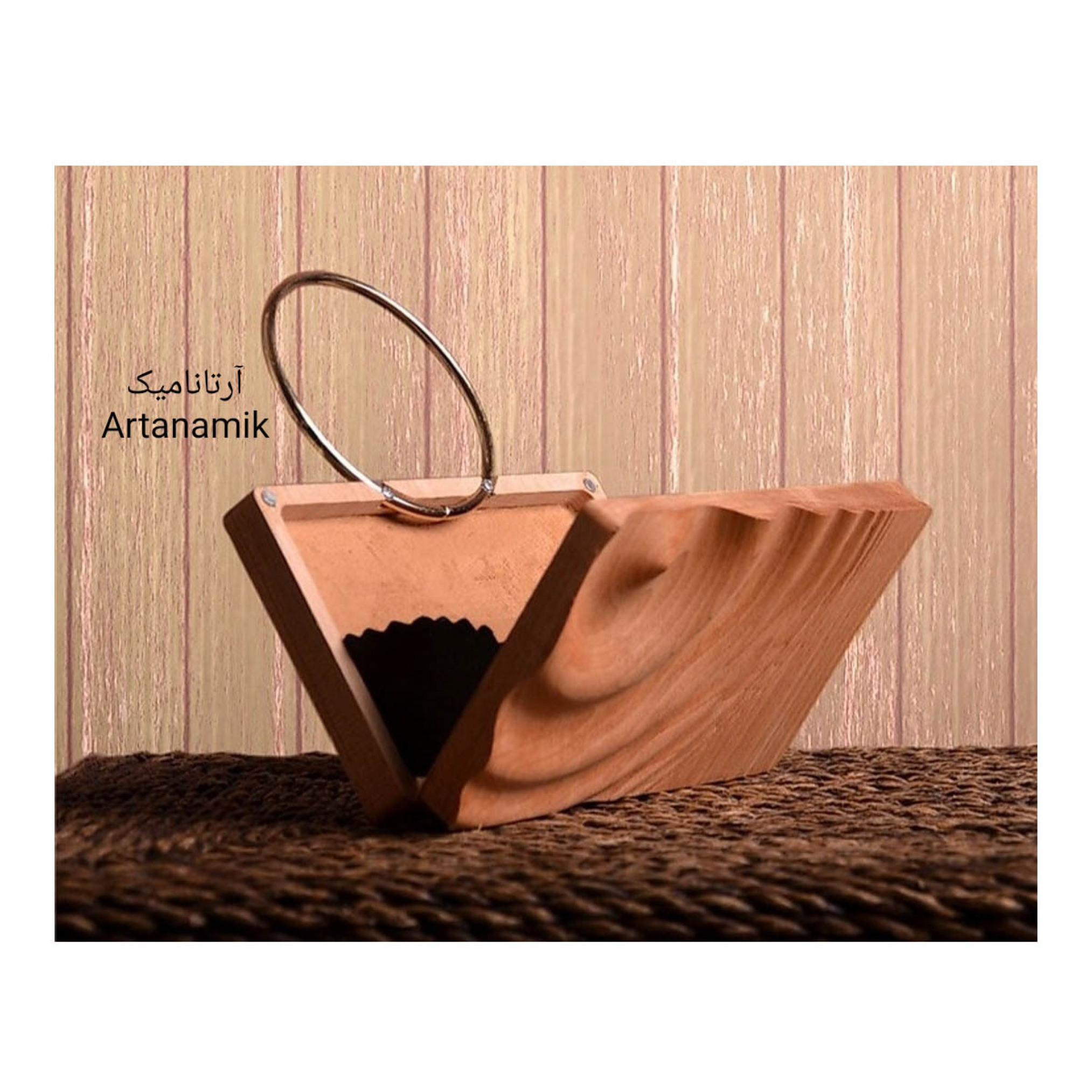  کیف چوبی کادویی، چرم دوزی شده و ساخته شده از چوب گردو | آرتانامیک 