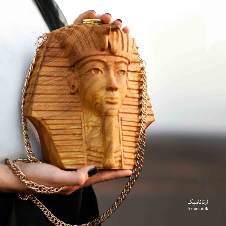 کیف زنانه چوبی مصری طرح توتان