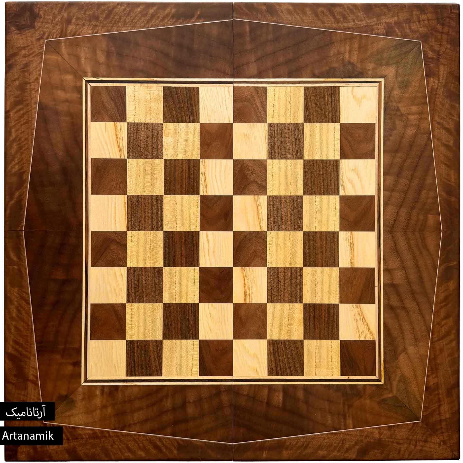  خرید شطرنج چوب گردو داخل تخته نرد | فروشگاه آرتانامیک 