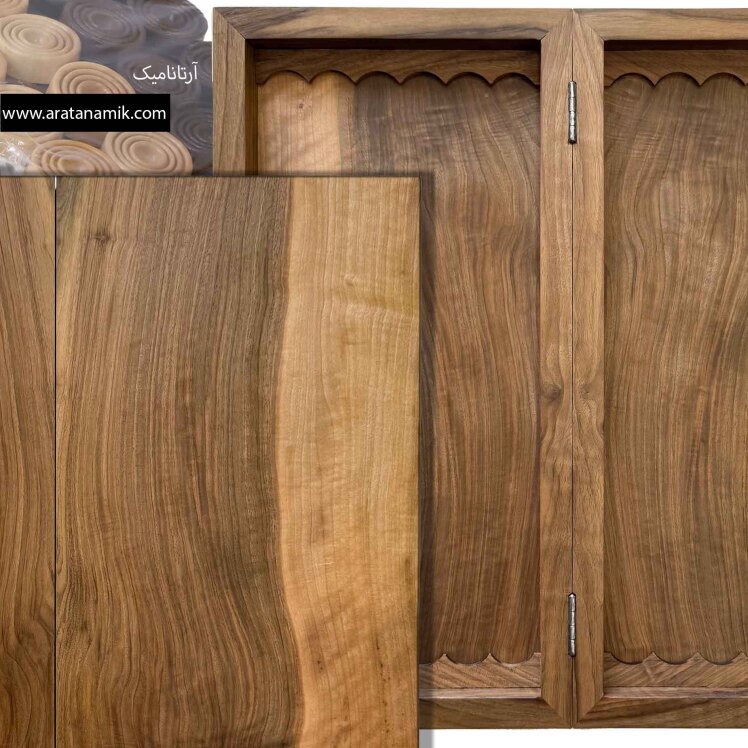 تخته نرد چوب گردو تک بازی با نقوش طبیعی