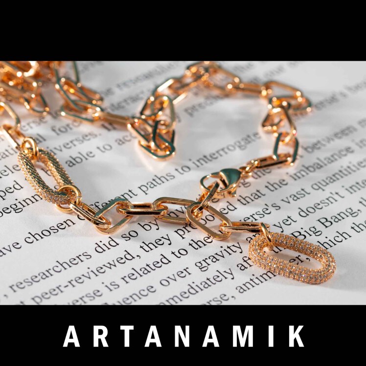 گردنبند آبکاری طلا نگین دار برند ژوپینگ