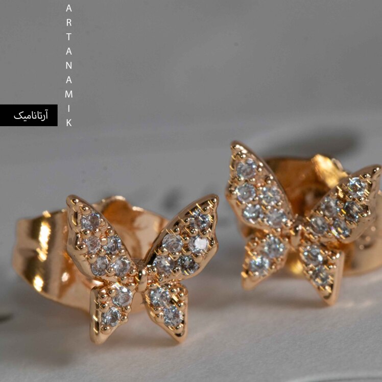 گوشواره نگین دار طرح پروانه برند ژوپینگ