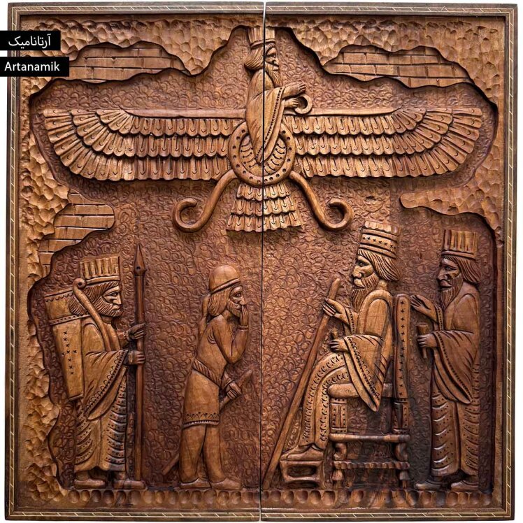 تخته نرد منبت کاری شده چوب گردو کادویی طرح هخامنشی