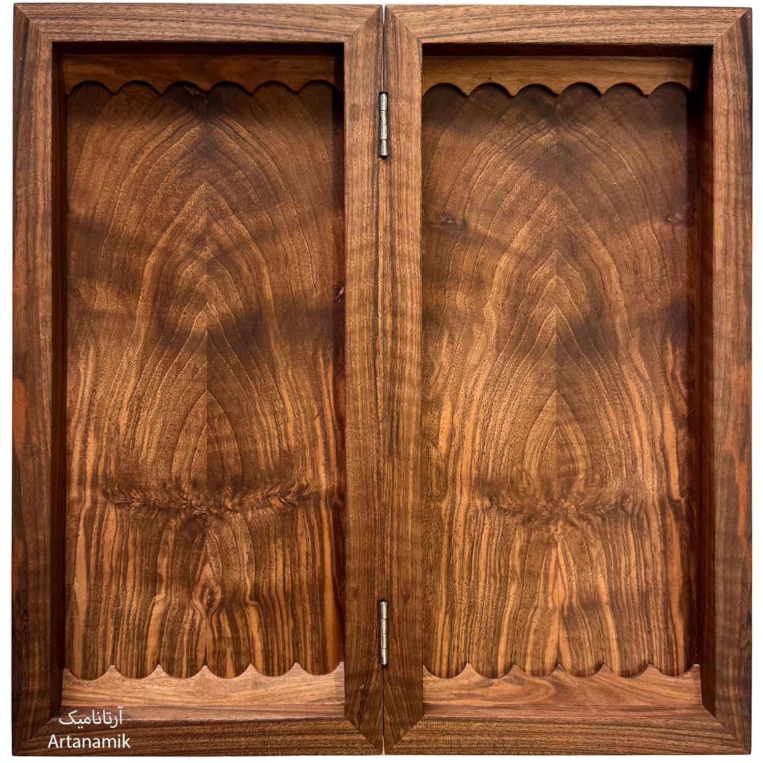  تخته نرد چوب گردو داخل ریشه بیرون منبت 