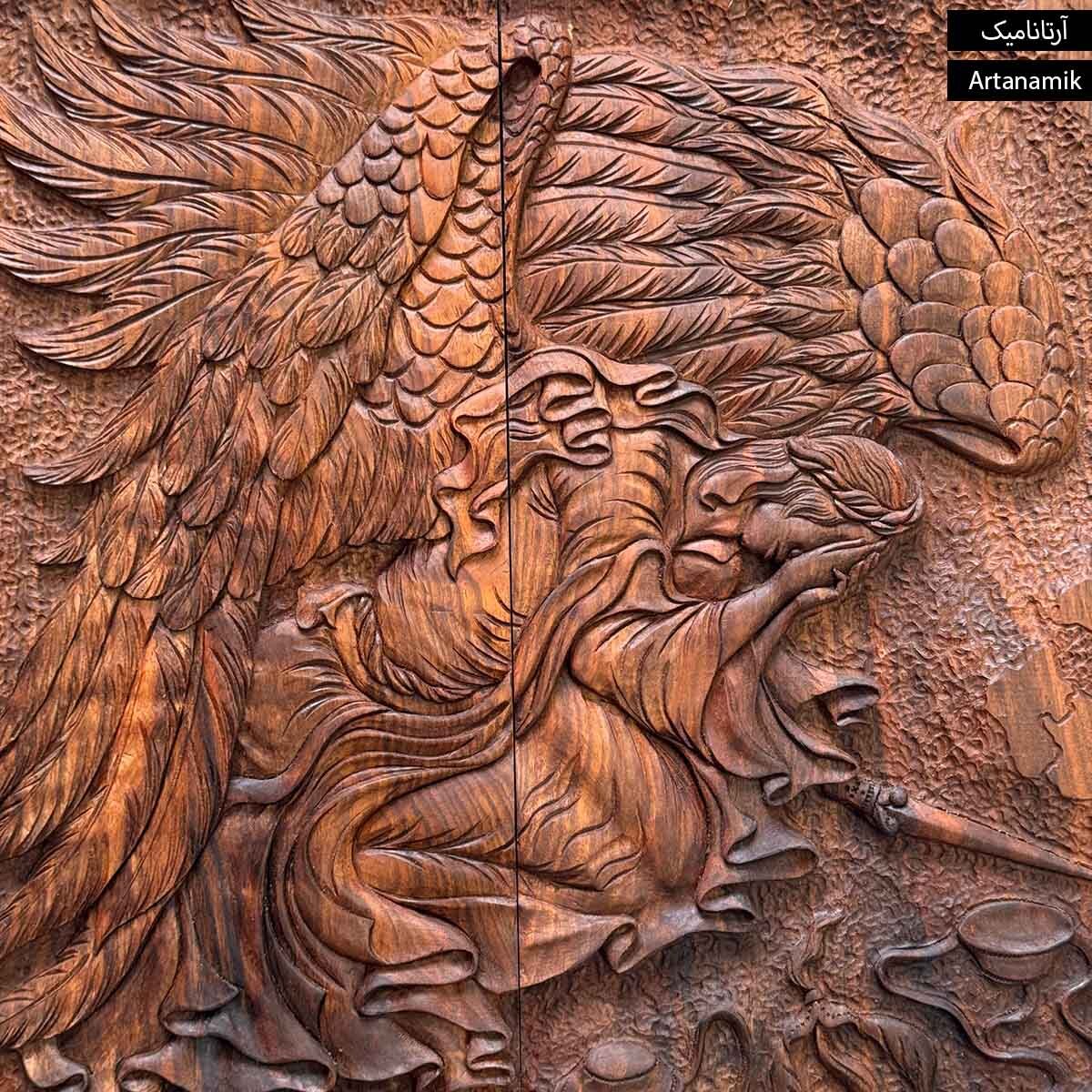  تخته نرد منبت کاری شده چوب گردو طرح فرشته عدالت 