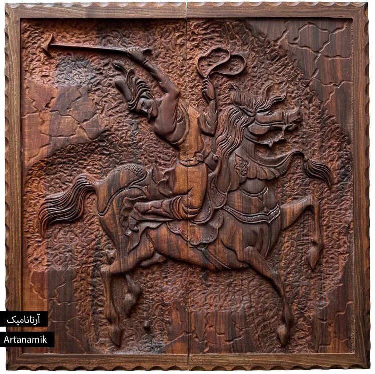 تخته نرد چوب گردو منبت کاری شده طرح چوگان