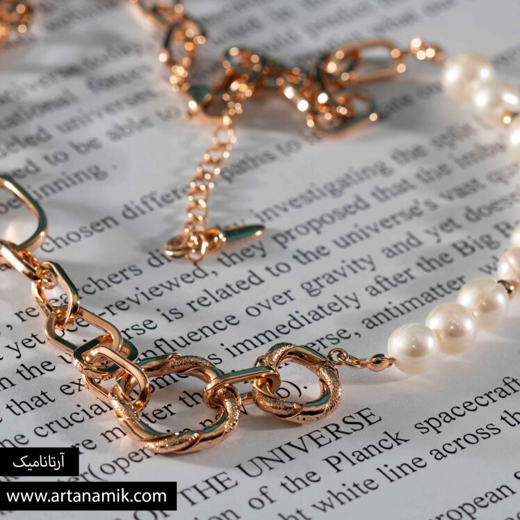 گردنبند مروارید آبکاری طلا برند ژوپینگ | آرتانامیک