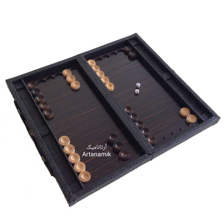 تخته نرد چرم طرح آبنوس